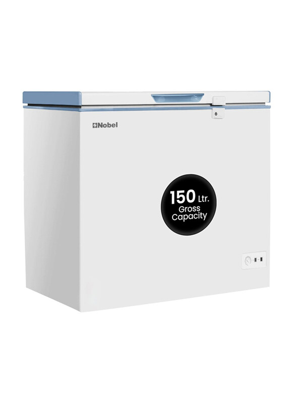 Nobel R600A Single Door Chest Freezer Refrigerant Anti Scratch Metal Basket & Inner Divider with LED Light Lock & Key, 98W, 150L, NCF170N, White
Nobel R600A Single Door Chest Freezer Refrigerant Anti Scratch Metal Basket & Inner Divider with LED Light Lock & Key, 98W, 150L, NCF170N, White