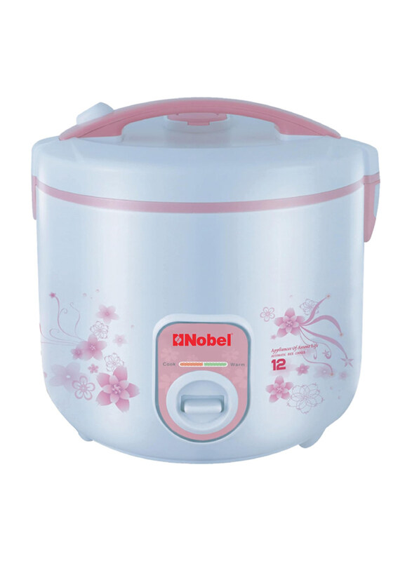 Nobel 1.8L Rice Cooker with Teflon Coated Inner Bowl and Adjustable Temperature Control Grip Handle, 1800W, NRC18, White
Nobel 1.8L Rice Cooker with Teflon Coated Inner Bowl and Adjustable Temperature Control Grip Handle, 1800W, NRC18, White