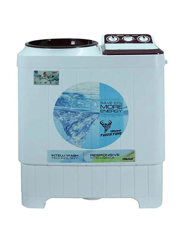 Nobel 7 Kg Twin Tub Top Load Semi Automatic Washing Machine, NWM8500, White/Black/Gold
Nobel 7 Kg Twin Tub Top Load Semi Automatic Washing Machine, NWM8500, White/Black/Gold