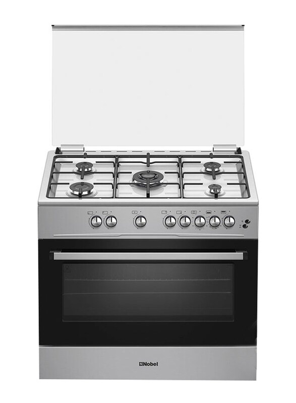 Nobel 90 x 60 5-Burner Gas Cooker with Gas Oven, Grill Function, Self-Cleaning, Thermostat, Glass Top Lid, Auto Ignition, and Cast Iron, NGC9699I, Bla
Nobel 90 x 60 5-Burner Gas Cooker with Gas Oven, Grill Function, Self-Cleaning, Thermostat, Glass Top Lid, Auto Ignition, and Cast Iron, NGC9699I, Bla