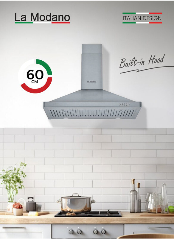 La Modano 60cm Stainless Steel Built-in Pyramid Ventilation Hood With 3 Speeds, LMCH60ST, Silver
La Modano 60cm Stainless Steel Built-in Pyramid Ventilation Hood With 3 Speeds, LMCH60ST, Silver
