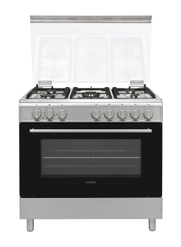 La Modano 90x60 cm Gas & Electric Cooking Range With 5 Burner Cooktop, Wok Burner, Double Glass Oven Door, Cooling Fan, Cast Iron Supports, Catalytic
La Modano 90x60 cm Gas & Electric Cooking Range With 5 Burner Cooktop, Wok Burner, Double Glass Oven Door, Cooling Fan, Cast Iron Supports, Catalytic