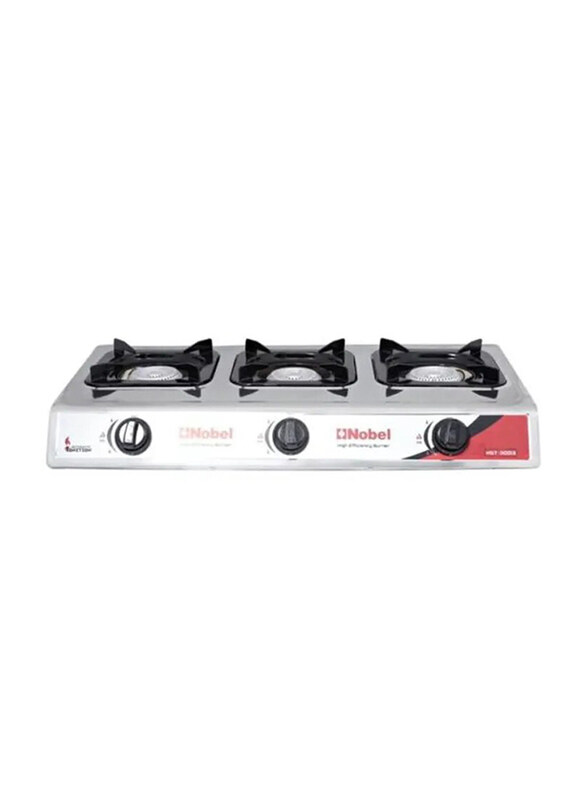 Nobel Honeycomb Auto Ignition Tripple Burner Stainless Steel Gas Stove, NGT-3003, Silver
Nobel Honeycomb Auto Ignition Tripple Burner Stainless Steel Gas Stove, NGT-3003, Silver