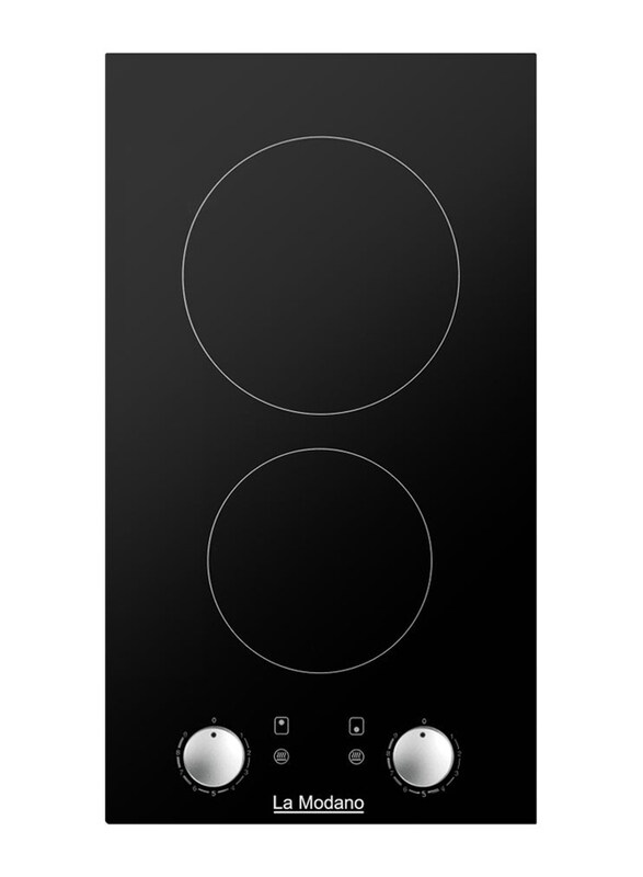 La Modano Built-In Hob, 30cm Ceramic, 2 Cooking Zones, Front Knob Controls, Residual Heat Indicator, LMBH302VM, Black
La Modano Built-In Hob, 30cm Ceramic, 2 Cooking Zones, Front Knob Controls, Residual Heat Indicator, LMBH302VM, Black