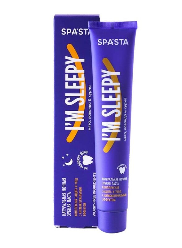 Spasta I Am Sleepy Natural Night Toothpaste for Complex Care with Antibacterial Effect, 90ml
Spasta I Am Sleepy Natural Night Toothpaste for Complex Care with Antibacterial Effect, 90ml