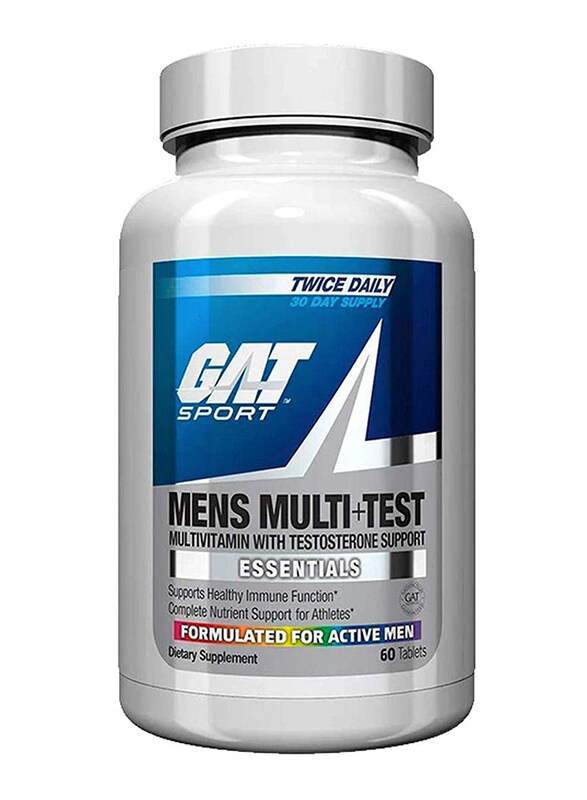 Gat Sports Men's Multi+test Multivitamin with Testosterone Support Tablets, 60 Tablets, Unflavored
Gat Sports Men's Multi+test Multivitamin with Testosterone Support Tablets, 60 Tablets, Unflavored
