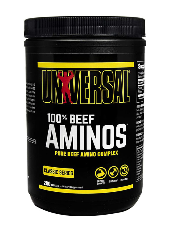 Universal Nutrition 100% Beef Aminos 3g of Beef Protein Isolate for Recovery and Growth, 200 Tablets
Universal Nutrition 100% Beef Aminos 3g of Beef Protein Isolate for Recovery and Growth, 200 Tablets