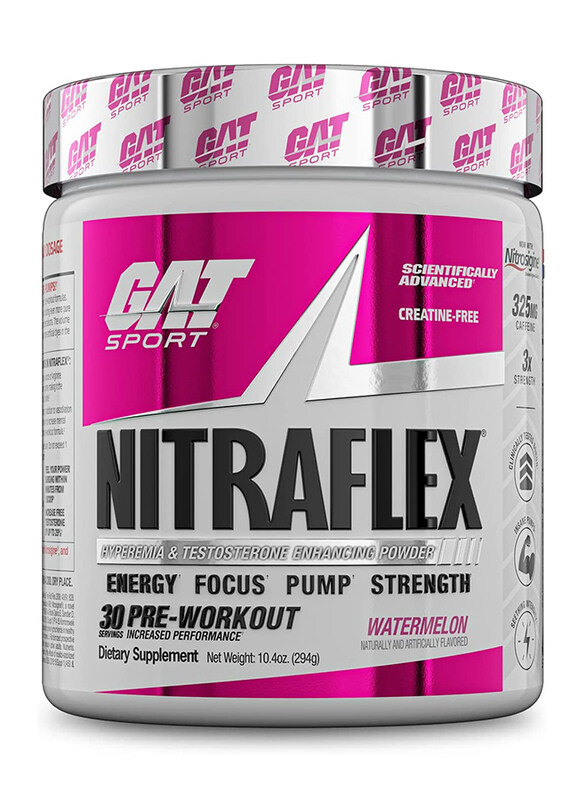 Gat Sport Nitraflex Testosterone Boosting Increases Blood Flow Strength and Energy Powder, 30 Servings, Watermelon
Gat Sport Nitraflex Testosterone Boosting Increases Blood Flow Strength and Energy Powder, 30 Servings, Watermelon