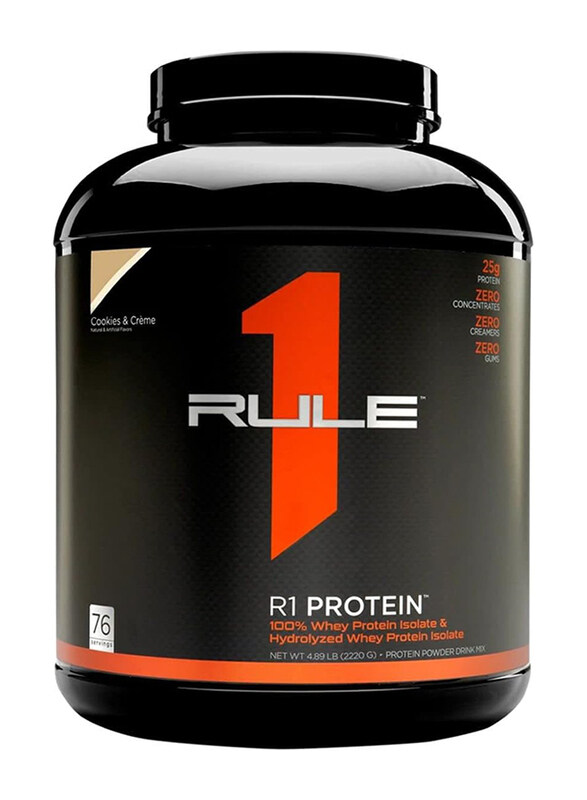 Rule 1 Protein R1 100% Whey Protein Isolate, 76 Serving, 2220gm, Cookies & Cream
Rule 1 Protein R1 100% Whey Protein Isolate, 76 Serving, 2220gm, Cookies & Cream