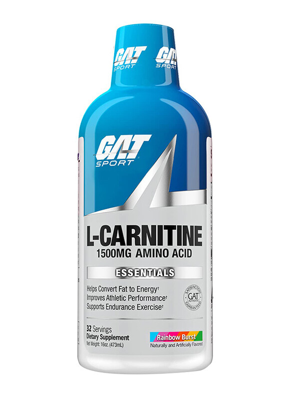 Gat Sports L-Carnitine 1500mg Amino Acid Liquid, 32 Servings, Rainbow Burst
Gat Sports L-Carnitine 1500mg Amino Acid Liquid, 32 Servings, Rainbow Burst