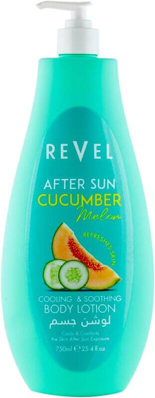 Revel After Sun Cucumber Melon Cooling & Soothing Body Lotion 750ml, Refreshes Skin, All Skin Types, For Men & Women, Daily Use
Revel After Sun Cucumber Melon Cooling & Soothing Body Lotion 750ml, Refreshes Skin, All Skin Types, For Men & Women, Daily Use