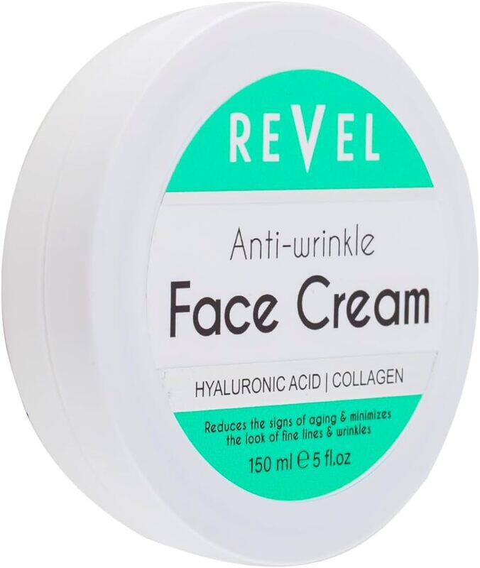 Revel Skin Care Anti Wrinkle Face Cream Face And Body 150ml, For Men And Women, Hyaluronic Acid, Collagen, Moisturizers, All Skin Types
Revel Skin Care Anti Wrinkle Face Cream Face And Body 150ml, For Men And Women, Hyaluronic Acid, Collagen, Moisturizers, All Skin Types