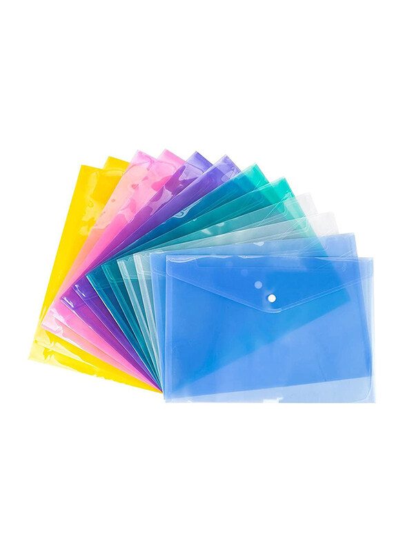 Stopbook Snap Button Envelope File and Document Organizer Folder for School and Home, A4 Size, 24 Pieces, Multicolor
Stopbook Snap Button Envelope File and Document Organizer Folder for School and Home, A4 Size, 24 Pieces, Multicolor