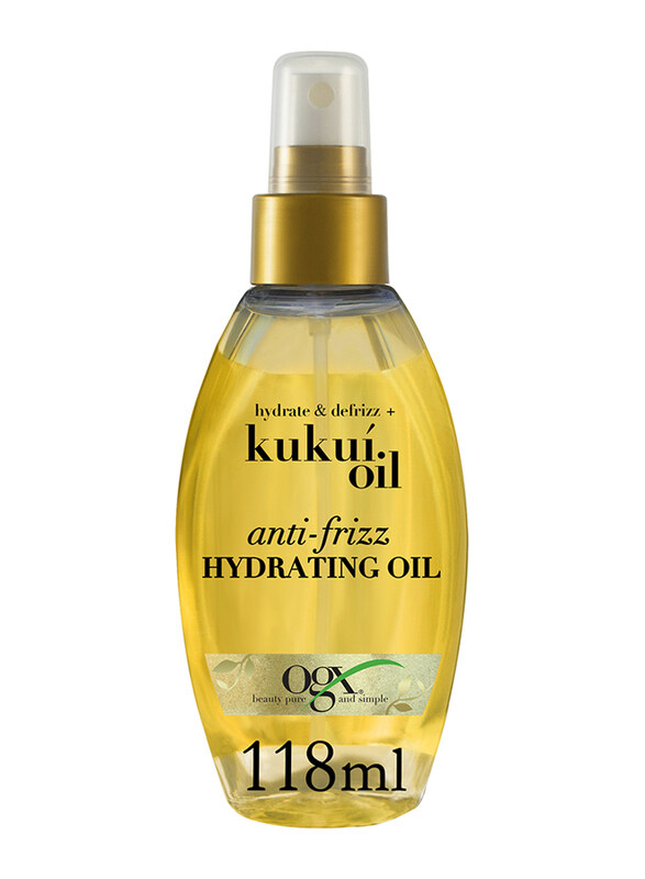 Ogx Hydrate & Defrizz+ Kukui Anti-Frizz Hydrating Hair Oil Spray for All Hair Type, 118ml
Ogx Hydrate & Defrizz+ Kukui Anti-Frizz Hydrating Hair Oil Spray for All Hair Type, 118ml