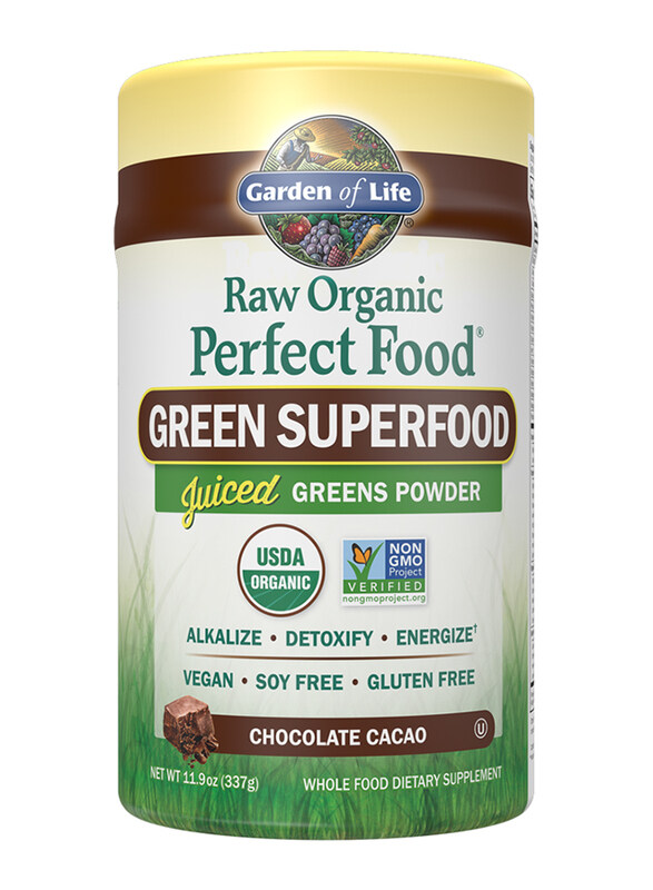 Garden of Life Raw Organic Perfect Food Green Superfood Chocolate Cacao Powder Whole Food Dietary Supplement, 337gm
Garden of Life Raw Organic Perfect Food Green Superfood Chocolate Cacao Powder Whole Food Dietary Supplement, 337gm
