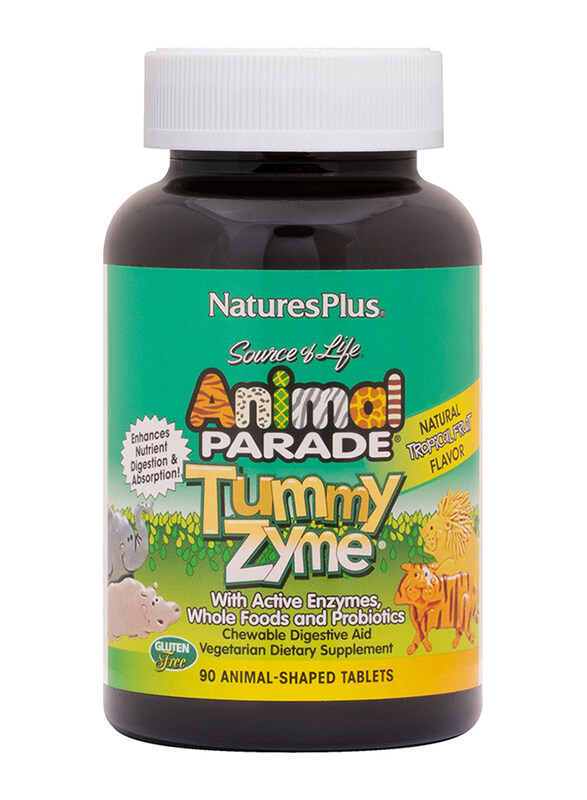 Natures Plus Animal Parade Tummy Zyme Children's Chewable Digestive Aid Dietary Supplement, Tropical Fruit Flavor, 90 Tablets
Natures Plus Animal Parade Tummy Zyme Children's Chewable Digestive Aid Dietary Supplement, Tropical Fruit Flavor, 90 Tablets