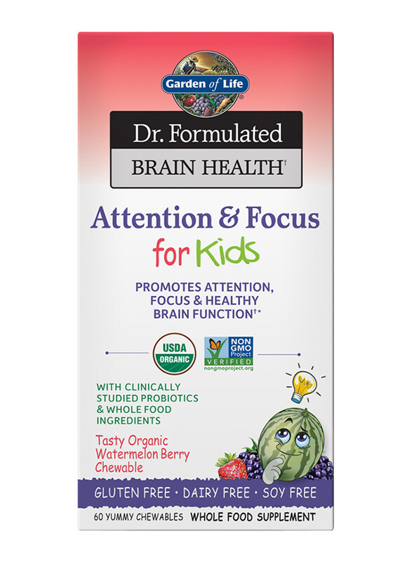 Garden of Life Dr. Formulated Attention & Focus for Kids Watermelon Berry Whole Food Supplement, 60 Chewable
Garden of Life Dr. Formulated Attention & Focus for Kids Watermelon Berry Whole Food Supplement, 60 Chewable