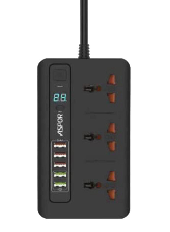 Aspor Anti-Static 3.4A Fast Charging Power Strip with 2 Meter Power Cord, Black
Aspor Anti-Static 3.4A Fast Charging Power Strip with 2 Meter Power Cord, Black