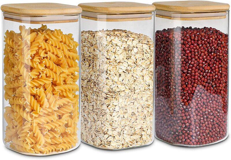Viodrop VOIDROP-Airtight Glass Storage Canister with Wood Lid 1100 ml, Clear Food Storage Container Jar with Sealing Bamboo Lid for Noodles Flour Cereal Rice
Viodrop VOIDROP-Airtight Glass Storage Canister with Wood Lid 1100 ml, Clear Food Storage Container Jar with Sealing Bamboo Lid for Noodles Flour Cereal Rice