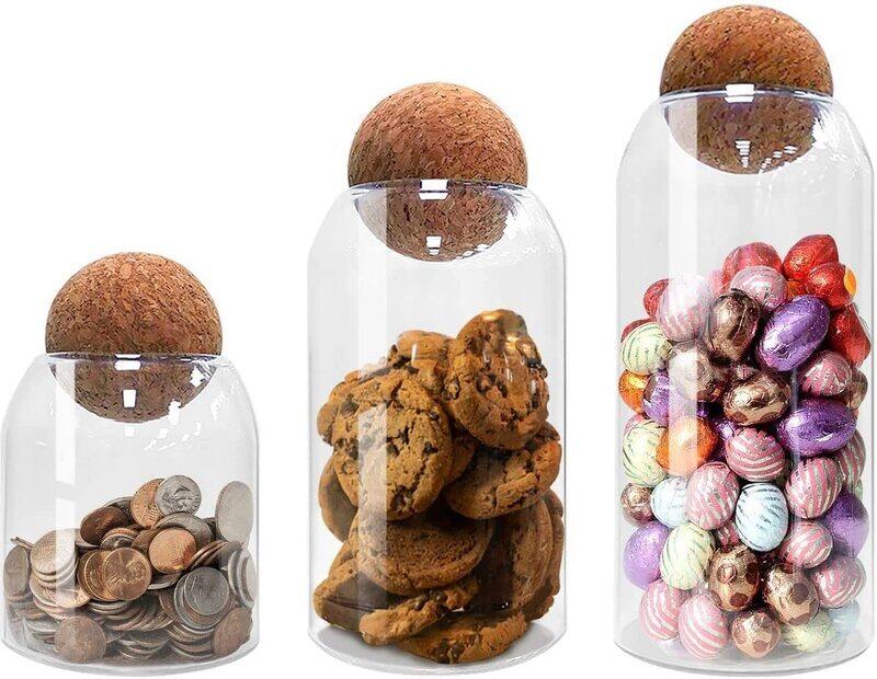 Viodrop VOIDROP-Glass Food Storage Jars with Airtight Cork Lid,Set of 3(300ML,500ML,1000ML) Clear Candy Storage Jars,Candy Jar for Serving Tea Coffee,Storage
Viodrop VOIDROP-Glass Food Storage Jars with Airtight Cork Lid,Set of 3(300ML,500ML,1000ML) Clear Candy Storage Jars,Candy Jar for Serving Tea Coffee,Storage