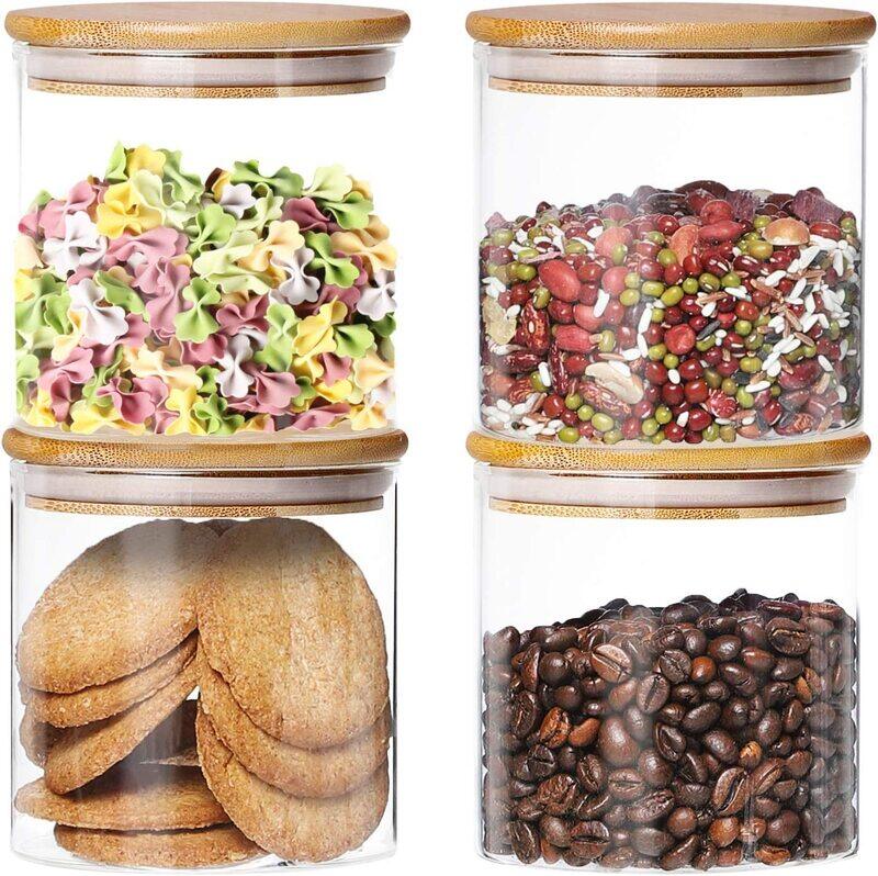 Viodrop VOIDROP-4 Pack Glass Jars with Airtight wooden Lids, Glass Kitchen Canisters Clear Container for Food Storage of Dry Goods, Cookie, Candy, Spices, Cof
Viodrop VOIDROP-4 Pack Glass Jars with Airtight wooden Lids, Glass Kitchen Canisters Clear Container for Food Storage of Dry Goods, Cookie, Candy, Spices, Cof