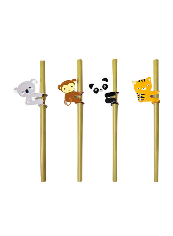 Kikkerland 4-Piece Wooden Animal Bamboo Straw Set with Brush Cleaner, Multicolour
Kikkerland 4-Piece Wooden Animal Bamboo Straw Set with Brush Cleaner, Multicolour