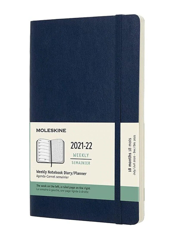 Moleskine Classic 18-Month 2021-22 Weekly Large Soft Cover Planner, 5 x 8.25cm, Sapphire Blue
Moleskine Classic 18-Month 2021-22 Weekly Large Soft Cover Planner, 5 x 8.25cm, Sapphire Blue