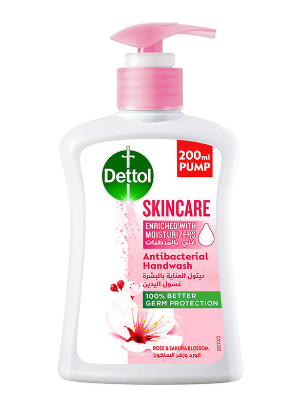 Dettol Rose & Sakura Scent Skin Care Antibacterial Moisturizing Liquid Hand Wash, 200ml
Dettol Rose & Sakura Scent Skin Care Antibacterial Moisturizing Liquid Hand Wash, 200ml