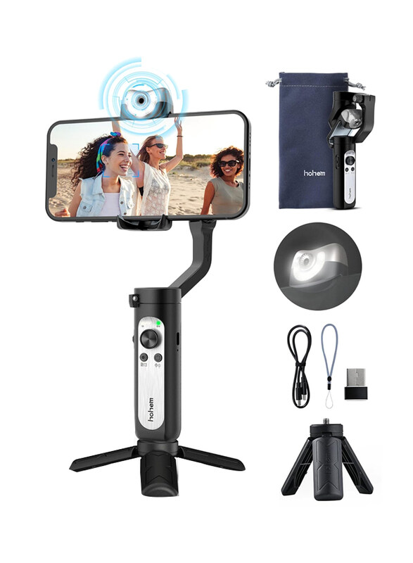 Hohem iSteady V2 3-Axis Phone Gimbal with Independent AI Tracking Sensor & Fill Light, Black
Hohem iSteady V2 3-Axis Phone Gimbal with Independent AI Tracking Sensor & Fill Light, Black