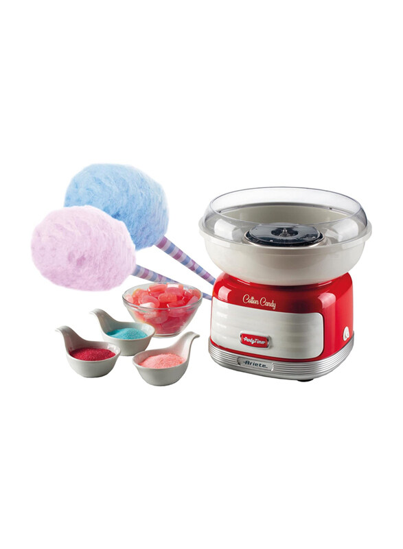Ariete Electric Cotton Candy Machine with 2 Cones, Granulated Sugar & Hard Candies, 500W, ART2971/1, Red
Ariete Electric Cotton Candy Machine with 2 Cones, Granulated Sugar & Hard Candies, 500W, ART2971/1, Red