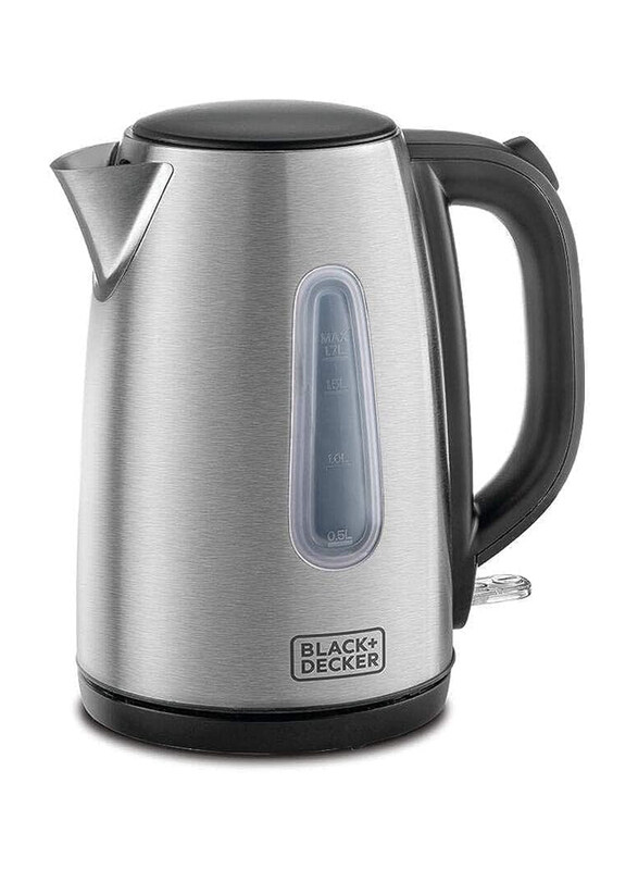 Black+Decker Cordless Electric Kettle with Water-level Indicator Removable Filter & Auto Shut-off Stainless Steel Body, 1.7L, 2200W, JC450-B5, Silver
Black+Decker Cordless Electric Kettle with Water-level Indicator Removable Filter & Auto Shut-off Stainless Steel Body, 1.7L, 2200W, JC450-B5, Silver