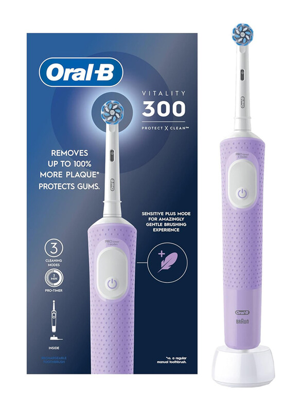 Braun Oral B Vitality 300 Rechargeable Toothbrush with Cross Action Brush Head, Lilac
Braun Oral B Vitality 300 Rechargeable Toothbrush with Cross Action Brush Head, Lilac