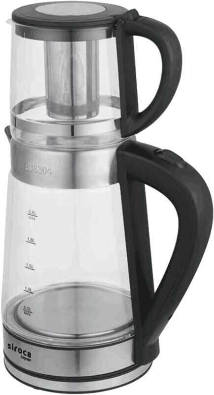 Siroca Japan Double pot Electric tea Maker on stand, 2L Glass kettle with 1L Glass tea pot, 2500W, Model No.: SRC-171
Siroca Japan Double pot Electric tea Maker on stand, 2L Glass kettle with 1L Glass tea pot, 2500W, Model No.: SRC-171
