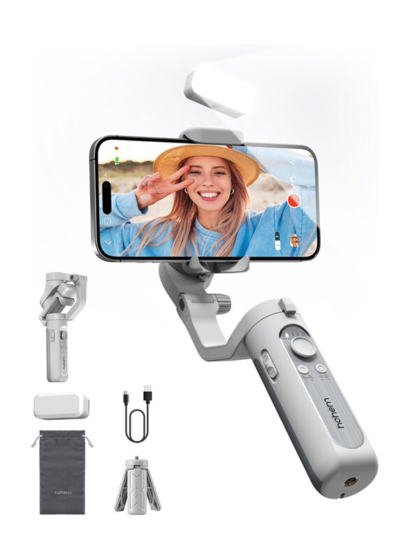 Hohem iSteady XE Kit 3-Axis Phone Gimbal with Magnetic Fill Light, One-Key Inception, Grey
Hohem iSteady XE Kit 3-Axis Phone Gimbal with Magnetic Fill Light, One-Key Inception, Grey