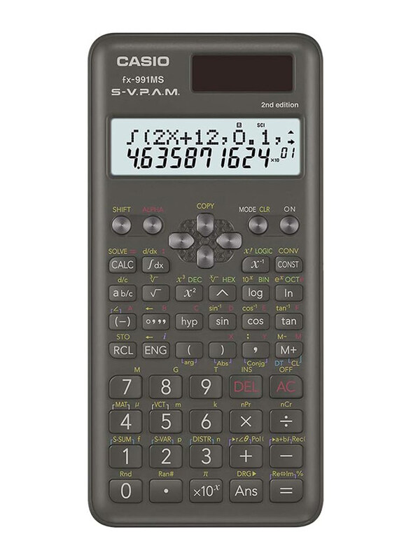 Casio FX-991MS 2nd Gen Non-Programmable Scientific Calculator, 401 Functions & 2-Line Display, Black
Casio FX-991MS 2nd Gen Non-Programmable Scientific Calculator, 401 Functions & 2-Line Display, Black