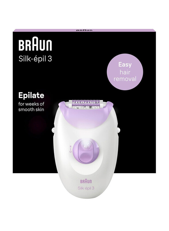Braun Silk-Epil 3 Long-Lasting Hair Removal Epilator with Smartlight Technology, 3-170, White/Purple
Braun Silk-Epil 3 Long-Lasting Hair Removal Epilator with Smartlight Technology, 3-170, White/Purple