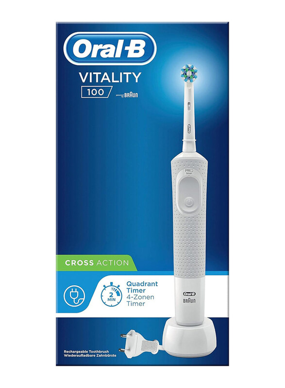 Braun Oral B Vitality 100 Electric Rechargeable Toothbrush with Uae 3 Pin Plug, Black
Braun Oral B Vitality 100 Electric Rechargeable Toothbrush with Uae 3 Pin Plug, Black