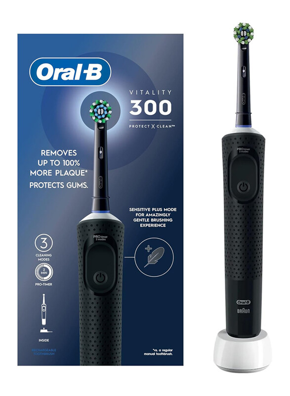 Braun Oral B Vitality 300 Rechargeable Toothbrush with Cross Action Brush Head, Black
Braun Oral B Vitality 300 Rechargeable Toothbrush with Cross Action Brush Head, Black