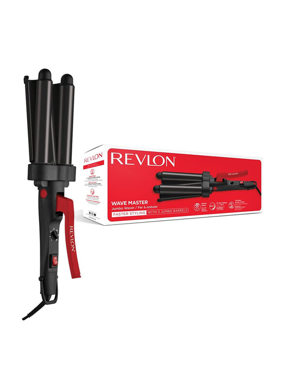 Revlon Tourmaline Ceramic Coating Jumbo Wave Master Curling Iron with 30 Heat Settings, RVIR3056UKE, Black/Red
Revlon Tourmaline Ceramic Coating Jumbo Wave Master Curling Iron with 30 Heat Settings, RVIR3056UKE, Black/Red
