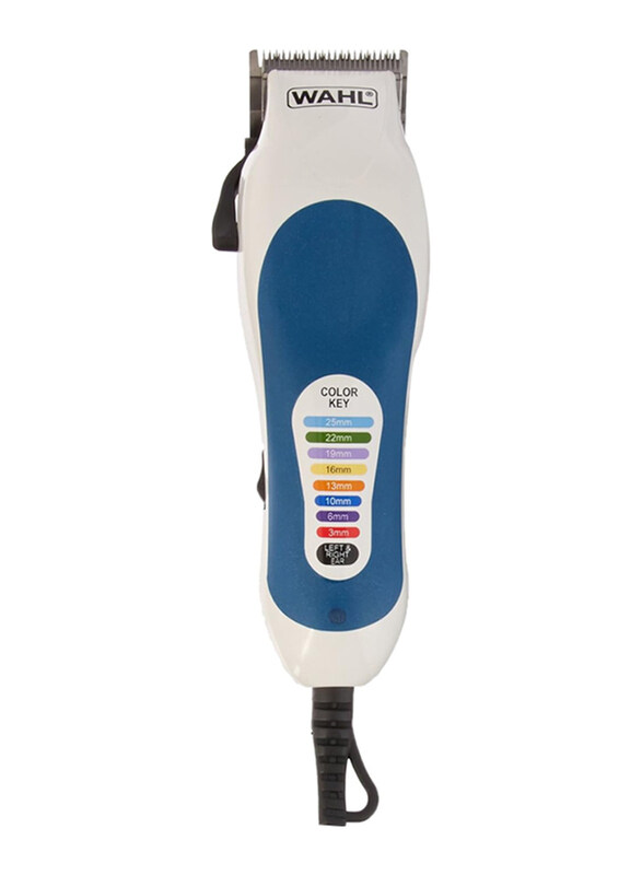 Wahl 20-Piece Color Pro Key Coded Trimmers Haircutting Kit, 220V, 79400, White/Blue
Wahl 20-Piece Color Pro Key Coded Trimmers Haircutting Kit, 220V, 79400, White/Blue