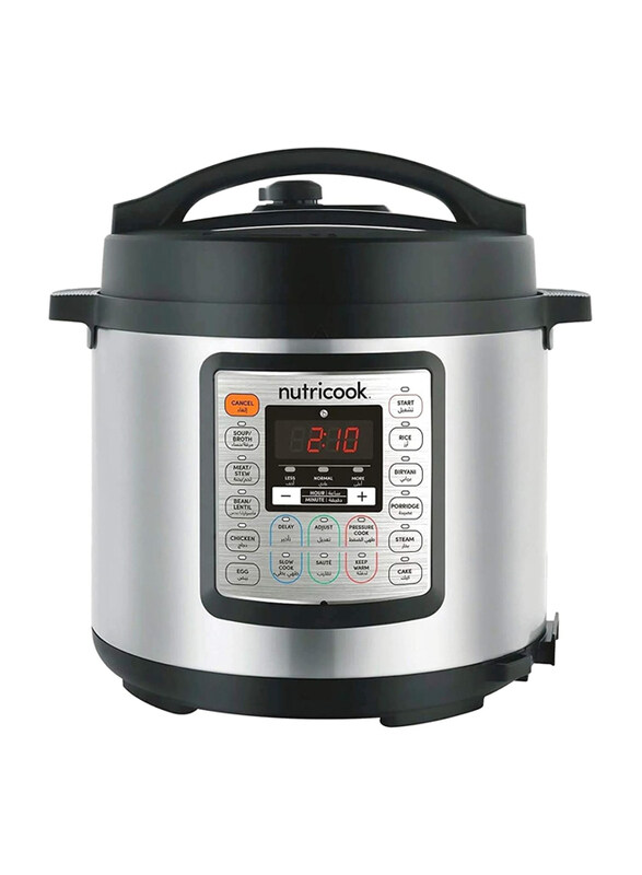 Nutricook 6 Ltr Smart Pot Eko 9 in 1 Instant Programmable Electric Pressure Cooker, 1000W, NC-SPEK6, Silver/Black
Nutricook 6 Ltr Smart Pot Eko 9 in 1 Instant Programmable Electric Pressure Cooker, 1000W, NC-SPEK6, Silver/Black