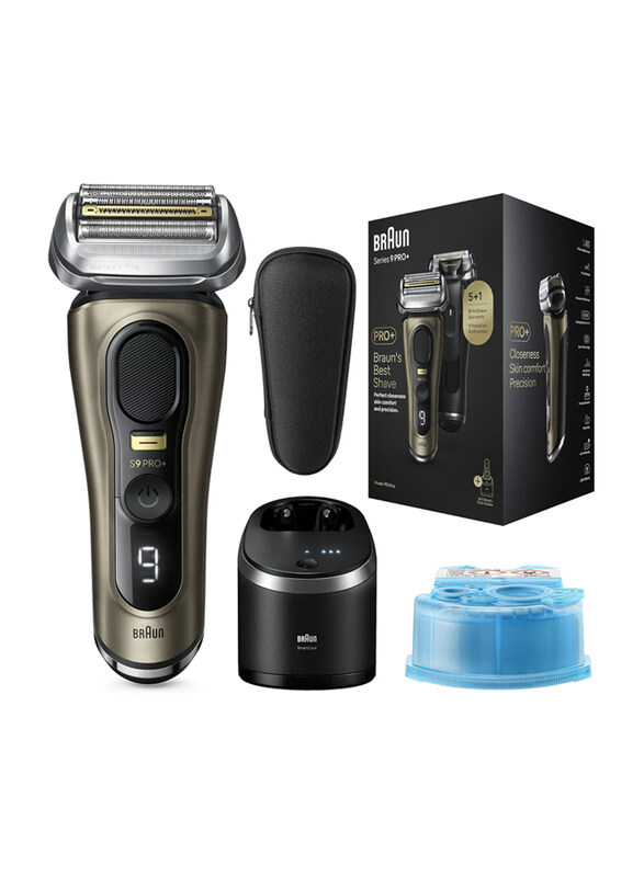 Braun Series 9 Pro+ 6-in-1 Wet & Dry Shave Elements & Precision Long Hair Trimmer & Shaver with Travel Case & 60min Battery Runtime, 9569cc, Gold/Blac
Braun Series 9 Pro+ 6-in-1 Wet & Dry Shave Elements & Precision Long Hair Trimmer & Shaver with Travel Case & 60min Battery Runtime, 9569cc, Gold/Blac