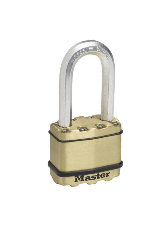 Master Lock 10.4 x 5.2 x 3.1cm Laminated Steel Heavy Duty Padlock with Keys, Gold/Silver
Master Lock 10.4 x 5.2 x 3.1cm Laminated Steel Heavy Duty Padlock with Keys, Gold/Silver