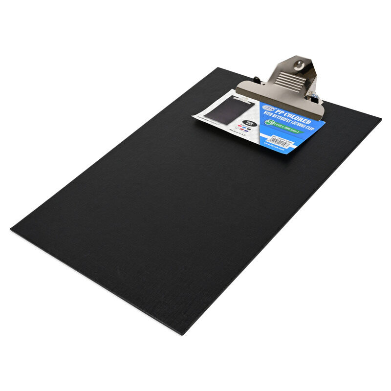 FIS PP Colored Clipboard with Butterfly Jumbo Clip, Foolscap Size(210x330mm), Color Black -FSCBPPJCFSBK
FIS PP Colored Clipboard with Butterfly Jumbo Clip, Foolscap Size(210x330mm), Color Black -FSCBPPJCFSBK