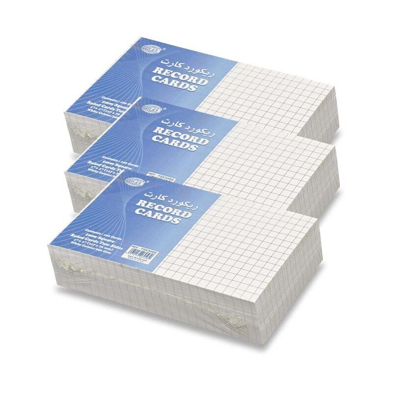 FIS Ruled Record Cards or Index Cards, Size:5"x3" Inches (127x76mm), Two Sides 5mm Square Lines Ruling, 100 Sheets Per Packet, Packet of 3 Pieces, Whi
FIS Ruled Record Cards or Index Cards, Size:5"x3" Inches (127x76mm), Two Sides 5mm Square Lines Ruling, 100 Sheets Per Packet, Packet of 3 Pieces, Whi