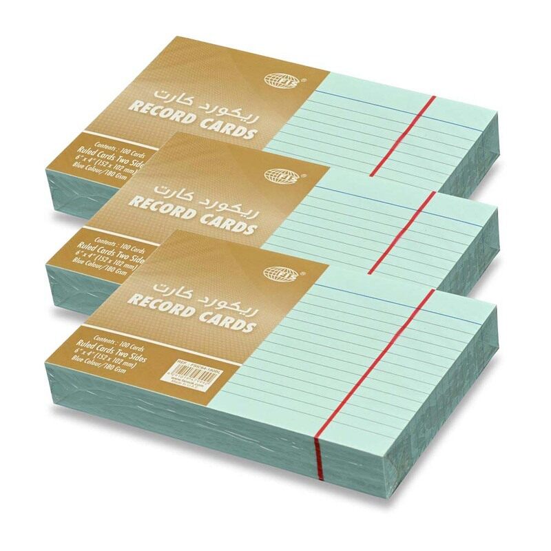 FIS Ruled Record Cards or Index Cards, Size:6"x4" Inches (152x102mm), Two Sides Single Ruled, 180gsm, 100 Sheets Per Packet,Packet of 3 Pieces, Blue C
FIS Ruled Record Cards or Index Cards, Size:6"x4" Inches (152x102mm), Two Sides Single Ruled, 180gsm, 100 Sheets Per Packet,Packet of 3 Pieces, Blue C