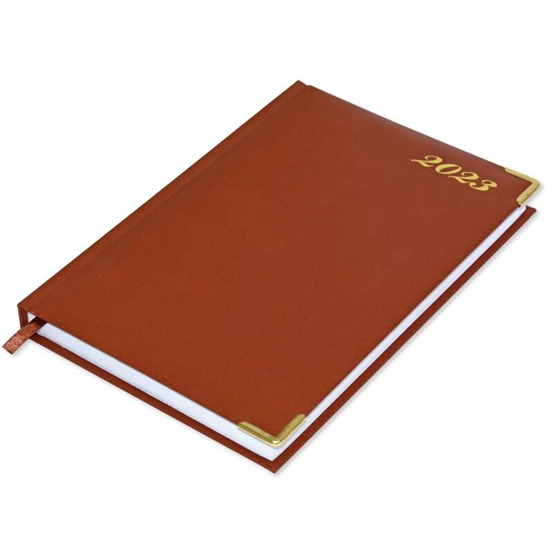 FIS 2023 English Gold Corners Diary with 1 Side Padded Vinyl Cover, 384 Sheets, 60 GSM, A5 Size, FSDI22E23BR, Brown
FIS 2023 English Gold Corners Diary with 1 Side Padded Vinyl Cover, 384 Sheets, 60 GSM, A5 Size, FSDI22E23BR, Brown
