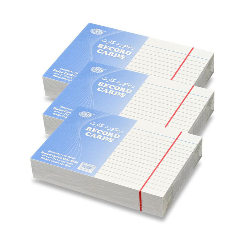 FIS Ruled Record Cards or Index Cards, Size:6"x4" Inches (152x102mm), One Side Single Ruled other Side Plain, 240gsm, 100 Sheets Per Packet, Packet of
FIS Ruled Record Cards or Index Cards, Size:6"x4" Inches (152x102mm), One Side Single Ruled other Side Plain, 240gsm, 100 Sheets Per Packet, Packet of