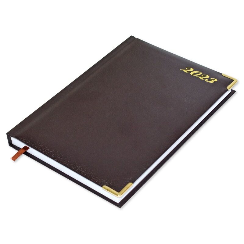 FIS 2023 English Gold Corners Diary with 1 Side Padded Vinyl Cover, 384 Sheets, 60 GSM, A5 Size, FSDI22E23CH, Chocolate
FIS 2023 English Gold Corners Diary with 1 Side Padded Vinyl Cover, 384 Sheets, 60 GSM, A5 Size, FSDI22E23CH, Chocolate