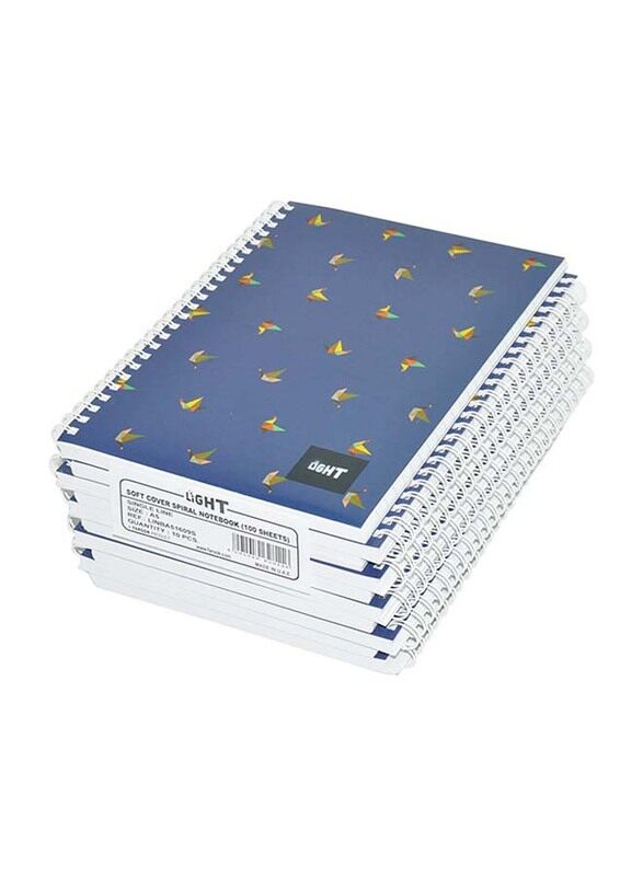 Light 10-Piece Spiral Soft Cover Notebook, Single Ruled, 100 Sheets, A5 Size, LINBA51609S, Multicolour
Light 10-Piece Spiral Soft Cover Notebook, Single Ruled, 100 Sheets, A5 Size, LINBA51609S, Multicolour